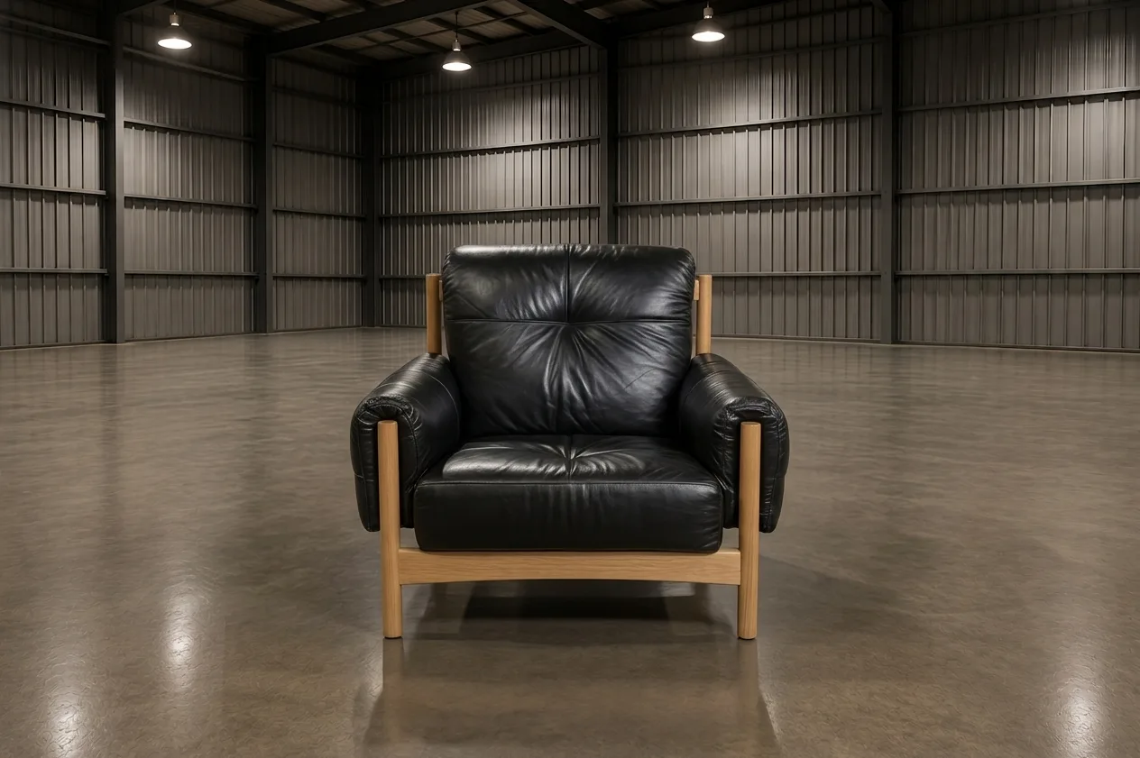 Poltrona Design Wood & Leather