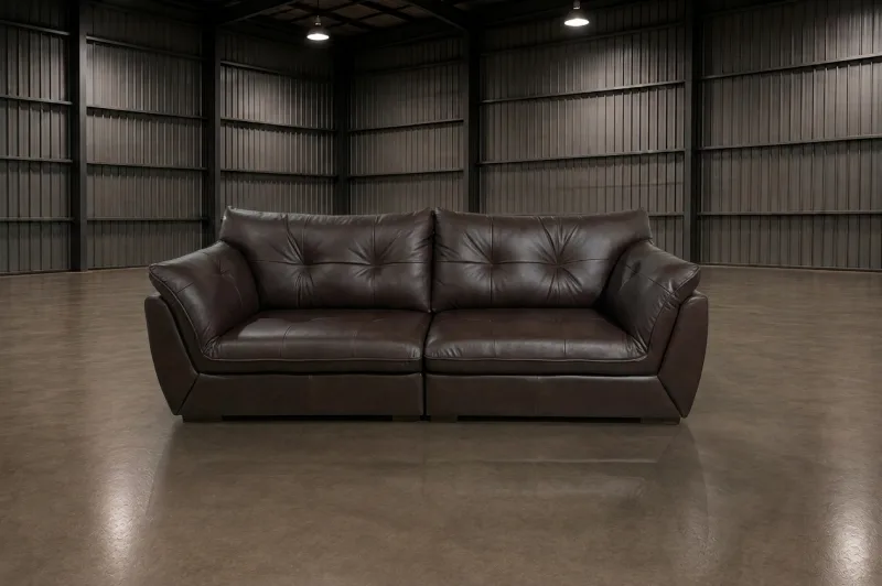 Sofá retrátil em U com chaise, revestido em suede bege